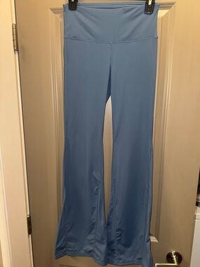 Mona B Flared Yoga Pants in Gray Blue NWOT